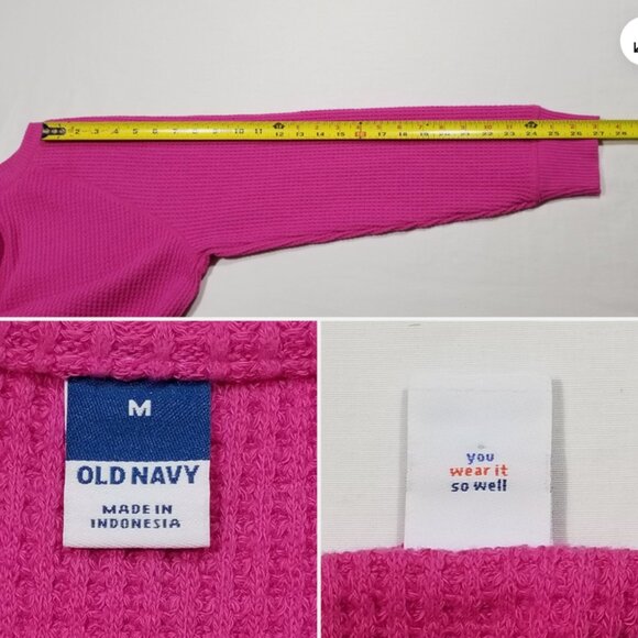 OLD NAVY Plush Waffle Knit Henley Top 6665E1M - Picture 6 of 7